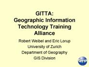 GITTA: Geographic Information Technology Training Alliance
