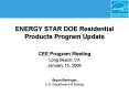 ENERGY STAR DOE Residential Products Program Update PowerPoint PPT Presentation