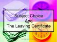 Subject Choice And The Leaving Certificate PowerPoint PPT Presentation