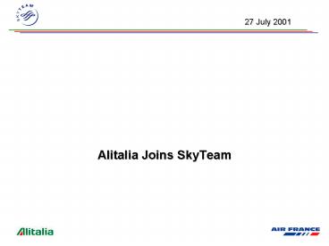 Alitalia Joins SkyTeam