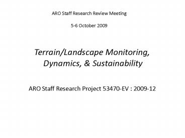 ARO Staff Research Review Meeting