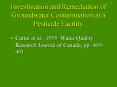 Investigation and Remediation of Groundwater Contamination at a Pesticide Facility PowerPoint PPT Presentation