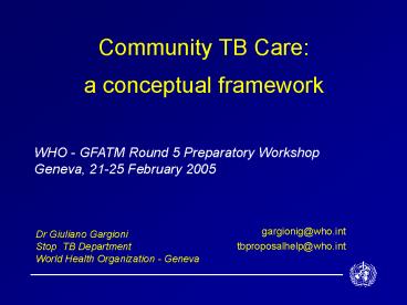 Community TB Care: a conceptual framework