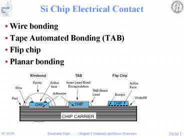 Si Chip Electrical Contact