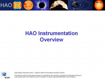 HAO Instrumentation Overview