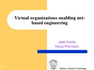 Virtual organizations enabling net-based engineering