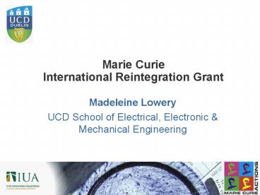 Marie Curie International Reintegration Grant