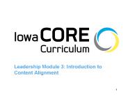 Leadership Module 3: Introduction to Content Alignment