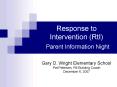 Response to Intervention RtI Parent Information Night PowerPoint PPT Presentation
