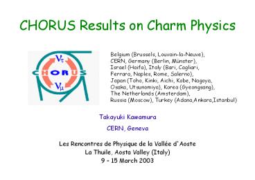 CHORUS Results on Charm Physics