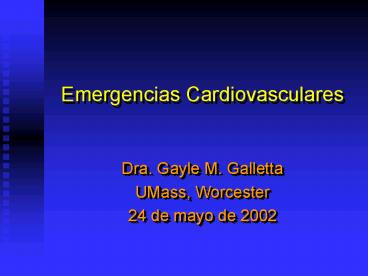 Emergencias Cardiovasculares