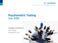 Psychometric Testing July 2009 PowerPoint PPT Presentation