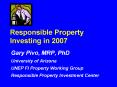 Responsible Property Investing in 2007 PowerPoint PPT Presentation