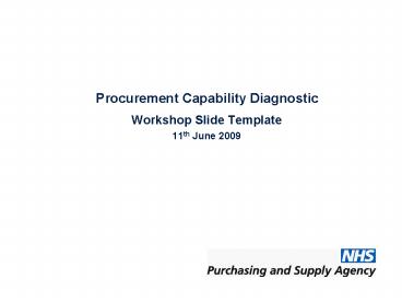Procurement Capability Diagnostic
