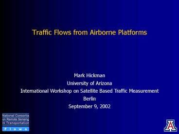 Traffic Flows from Airborne Platforms
