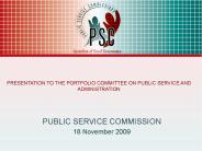 PRESENTATION TO THE PORTFOLIO COMMITTEE ON PUBLIC SERVICE AND ADMINISTRATION