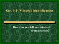 Sec' 9'2 Mineral Identification PowerPoint PPT Presentation
