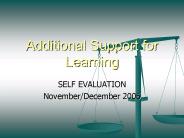 Additional Support for Learning