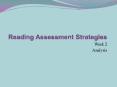 Reading Assessment Strategies PowerPoint PPT Presentation