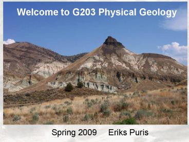 Welcome to G203 Physical Geology