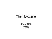 The Holocene