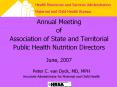 Annual Meeting of Association of State and Territorial Public Health Nutrition Directors June, 2007 PowerPoint PPT Presentation