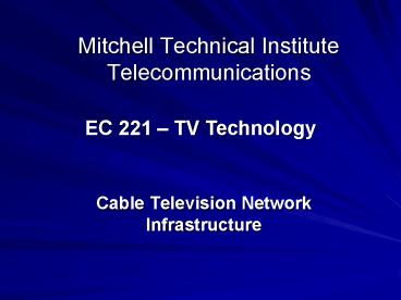 Mitchell Technical Institute Telecommunications