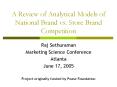 A Review of Analytical Models of National Brand vs. Store Brand Competition PowerPoint PPT Presentation