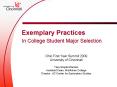 Exemplary Practices In College Student Major Selection PowerPoint PPT Presentation