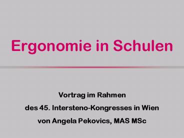 Ergonomie in Schulen