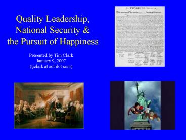 Quality Leadership, National Security
