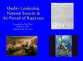 Quality Leadership, National Security PowerPoint PPT Presentation