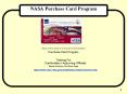 NASA Purchase Card Program PowerPoint PPT Presentation