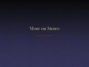 More on Stereo