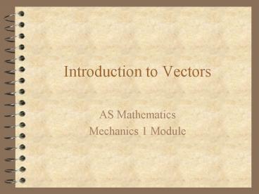 Introduction to Vectors