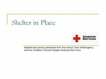 Shelter in Place presentation | free to view