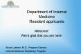 Department of Internal Medicine Resident applicants PowerPoint PPT Presentation