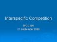 Interspecific Competition PowerPoint PPT Presentation