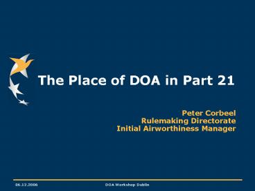 The Place of DOA in Part 21