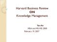 Harvard Business Review ON Knowledge Management PowerPoint PPT Presentation