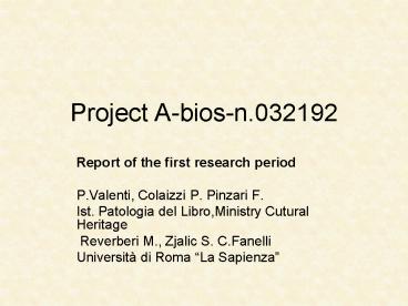 Project Abiosn'032192