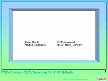 Dieter GuelleITEP Secretariat