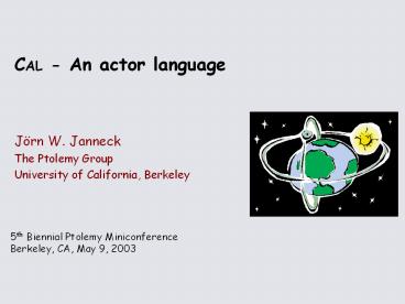 CAL - An actor language