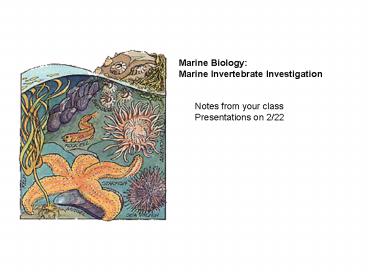 Marine Biology: