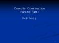 Compiler Construction Parsing Part I PowerPoint PPT Presentation