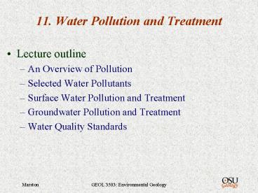 11' Water Pollution and Treatment