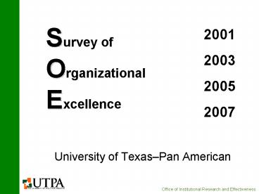 Survey of Organizational Excellence