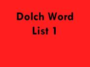 Dolch Word List 1