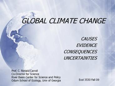 GLOBAL CLIMATE CHANGE