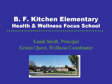 B' F' Kitchen Elementary Health